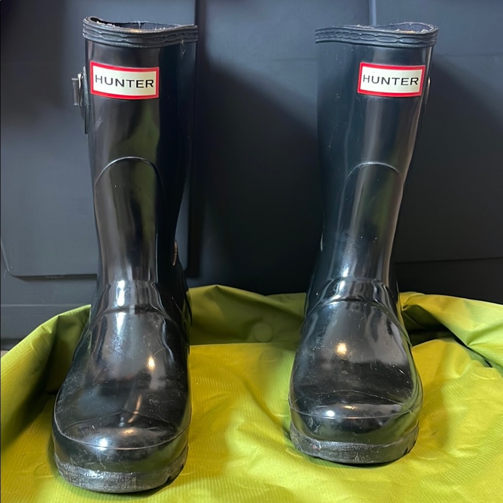 Hunter Glossy Black Waterproof Boots